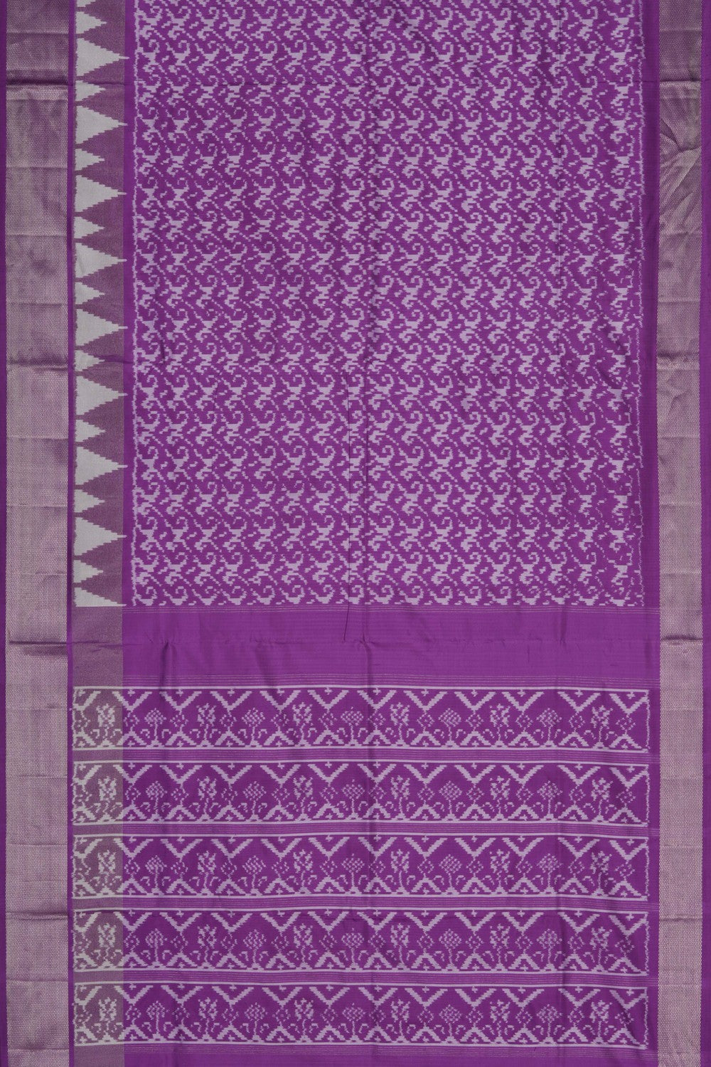Image of Pochampally Ikat Silk Purple Saree